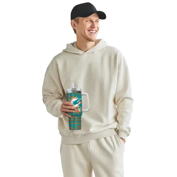 customized miami dolphins honey streaks aqua curved tumbler top rated.webp