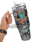 customized miami dolphins superman shield aqua gray curved tumbler best selling.webp
