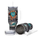 customized miami dolphins superman shield aqua gray curved tumbler best selling.webp
