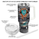 customized miami dolphins superman shield aqua gray curved tumbler best selling.webp