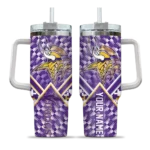 customized minnesota vikings chevron angle purple curved tumbler best selling.webp