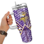 customized minnesota vikings chevron angle purple curved tumbler best selling.webp
