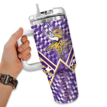 customized minnesota vikings chevron angle purple curved tumbler fashion forward.webp