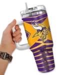 customized minnesota vikings chevron layers purple curved tumbler best selling.webp