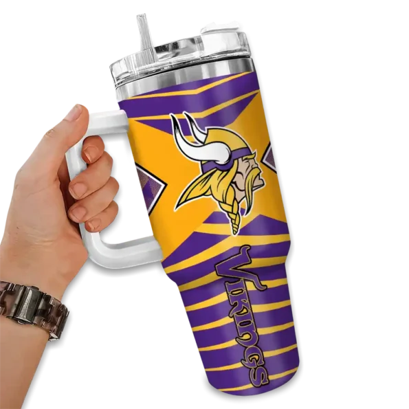 customized minnesota vikings chevron layers purple curved tumbler fashion forward.webp