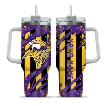 customized minnesota vikings claw cut purple black curved tumbler best selling.webp