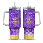 customized minnesota vikings geometric prism purple curved tumbler best selling.webp