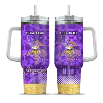 customized minnesota vikings geometric prism purple curved tumbler best selling.webp