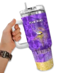customized minnesota vikings geometric prism purple curved tumbler best selling.webp