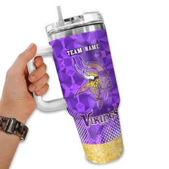 customized minnesota vikings geometric prism purple curved tumbler fashion forward.webp
