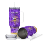 customized minnesota vikings geometric prism purple curved tumbler best selling.webp