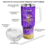 customized minnesota vikings geometric prism purple curved tumbler best selling.webp