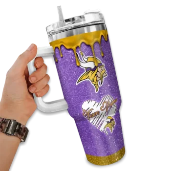 customized minnesota vikings heart helmet motif purple curved tumbler fashion forward.webp