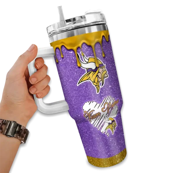 customized minnesota vikings heart helmet motif purple curved tumbler fashion forward.webp