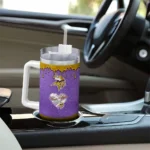 customized minnesota vikings heart helmet motif purple curved tumbler best selling.webp