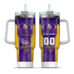 customized minnesota vikings hexagon armor purple curved tumbler best selling.webp