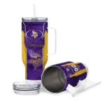 customized minnesota vikings hexagon armor purple curved tumbler best selling.webp