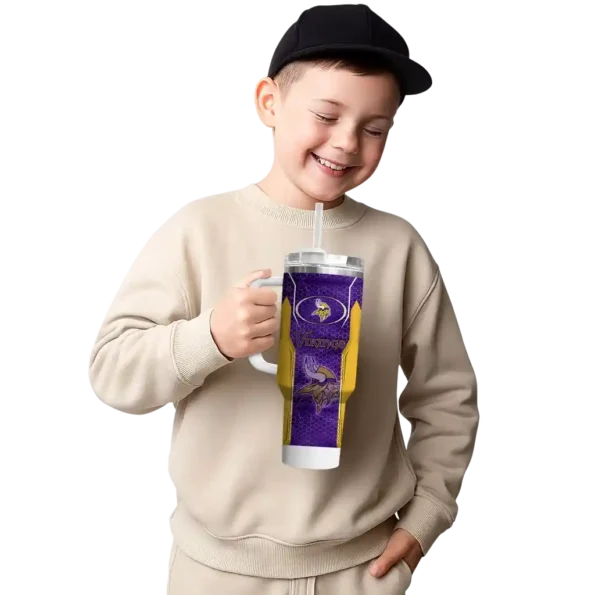customized minnesota vikings hexagon armor purple curved tumbler latest model.webp