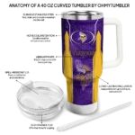 customized minnesota vikings hexagon armor purple curved tumbler best selling.webp