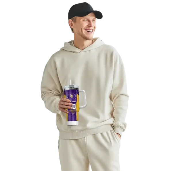 customized minnesota vikings hexagon armor purple curved tumbler top rated.webp