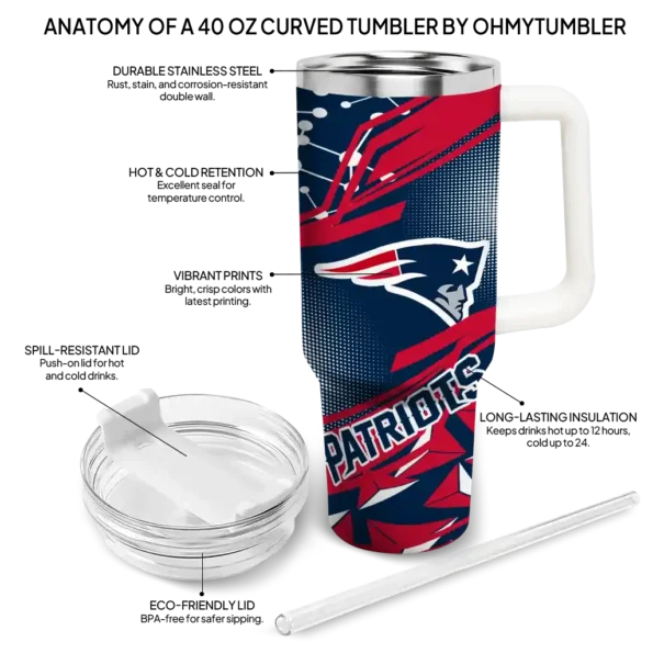 customized new england patriots abstract paths blue curved tumbler new arrival.webp