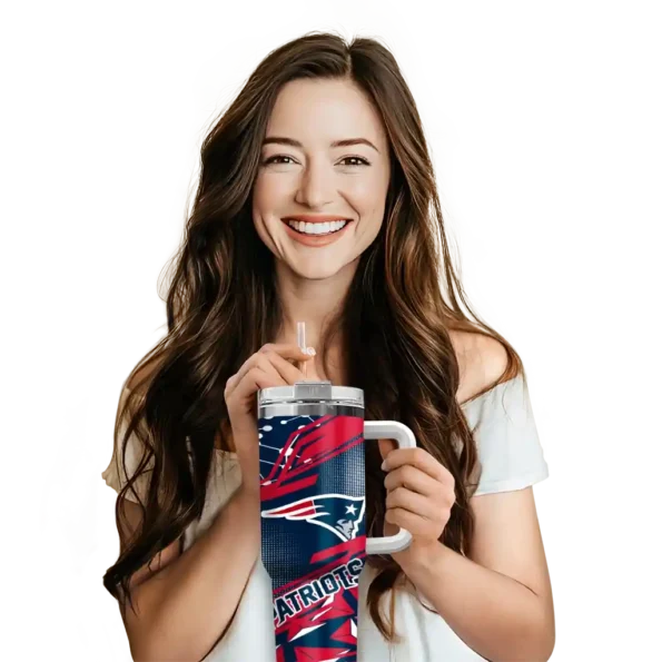 customized new england patriots abstract paths blue curved tumbler premium grade.webp