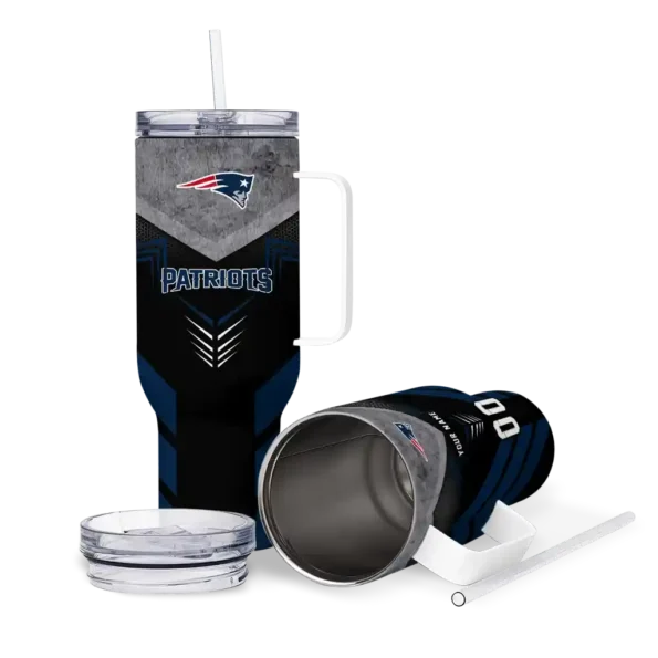 customized new england patriots arrow armor blue black curved tumbler high quality.webp