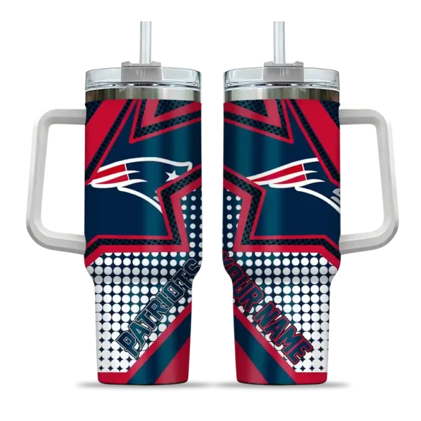 customized new england patriots arrow burst blue curved tumbler best selling.webp