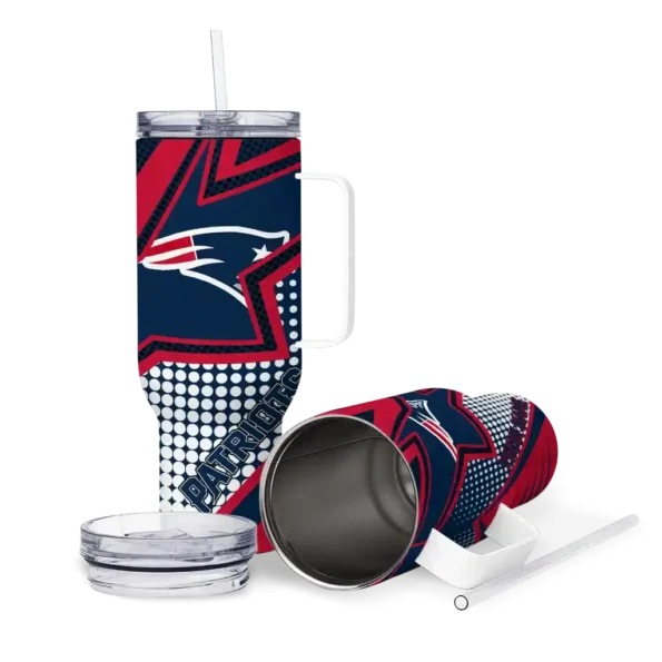 customized new england patriots arrow burst blue curved tumbler high quality.webp