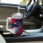 customized new england patriots arrow burst blue curved tumbler best selling.webp