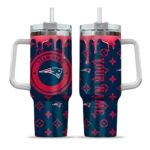 customized new england patriots bullseye drips blue curved tumbler best selling.webp
