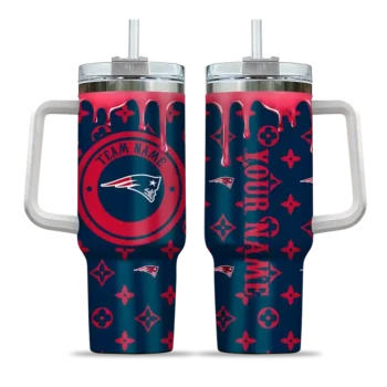 customized new england patriots bullseye drips blue curved tumbler best selling.webp