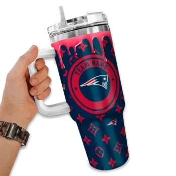 customized new england patriots bullseye drips blue curved tumbler fashion forward.webp