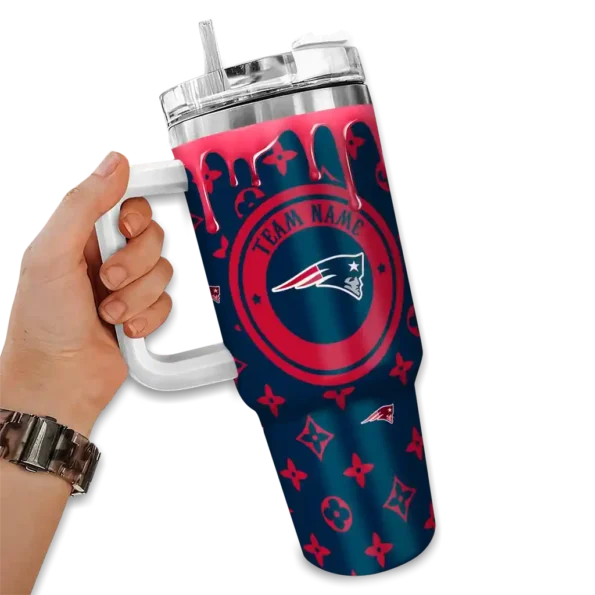 customized new england patriots bullseye drips blue curved tumbler fashion forward.webp