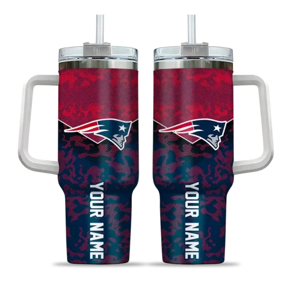 customized new england patriots chevron stripe blue curved tumbler best selling.webp