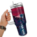 customized new england patriots chevron stripe blue curved tumbler best selling.webp