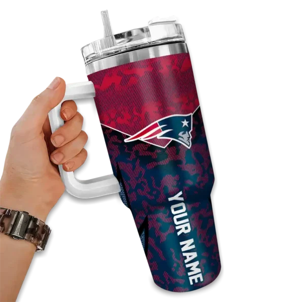 customized new england patriots chevron stripe blue curved tumbler fashion forward.webp
