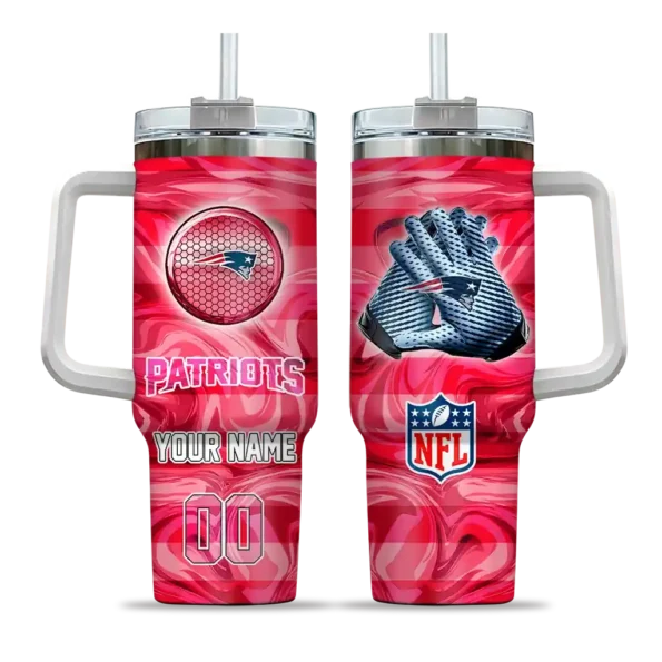 customized new england patriots marbled stripes blue curved tumbler best selling.webp