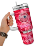 customized new england patriots marbled stripes blue curved tumbler best selling.webp