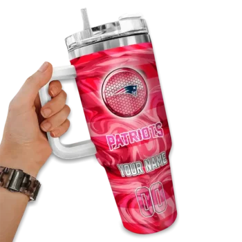 customized new england patriots marbled stripes blue curved tumbler fashion forward.webp