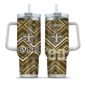 customized new orleans saints bold diamonds gold curved tumbler best selling.webp