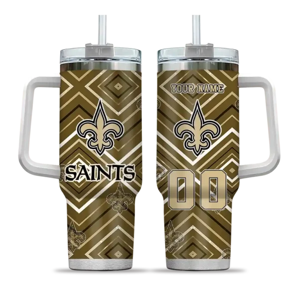 customized new orleans saints bold diamonds gold curved tumbler best selling.webp