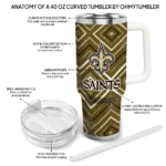 customized new orleans saints bold diamonds gold curved tumbler best selling.webp