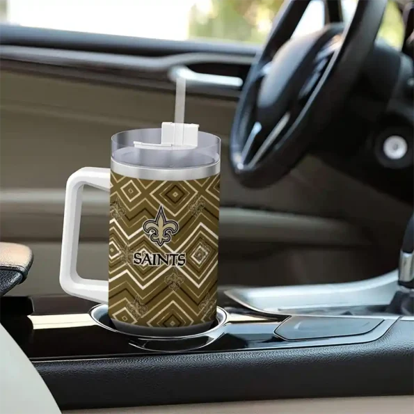 customized new orleans saints bold diamonds gold curved tumbler trendy.webp