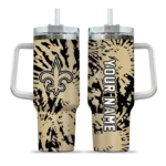 customized new orleans saints burst swirl gold curved tumbler best selling.webp