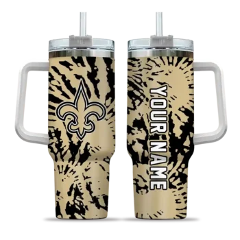 customized new orleans saints burst swirl gold curved tumbler best selling.webp