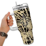 customized new orleans saints burst swirl gold curved tumbler best selling.webp