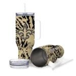 customized new orleans saints burst swirl gold curved tumbler best selling.webp