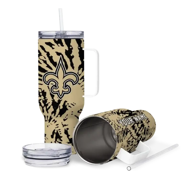 customized new orleans saints burst swirl gold curved tumbler high quality.webp
