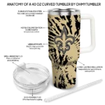 customized new orleans saints burst swirl gold curved tumbler best selling.webp